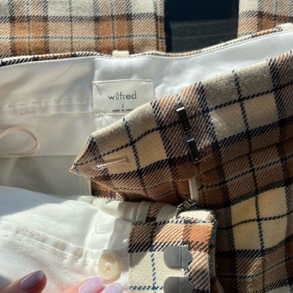 Wilfred Plaid Pants in Brown and Cream - Picture 3 of 4